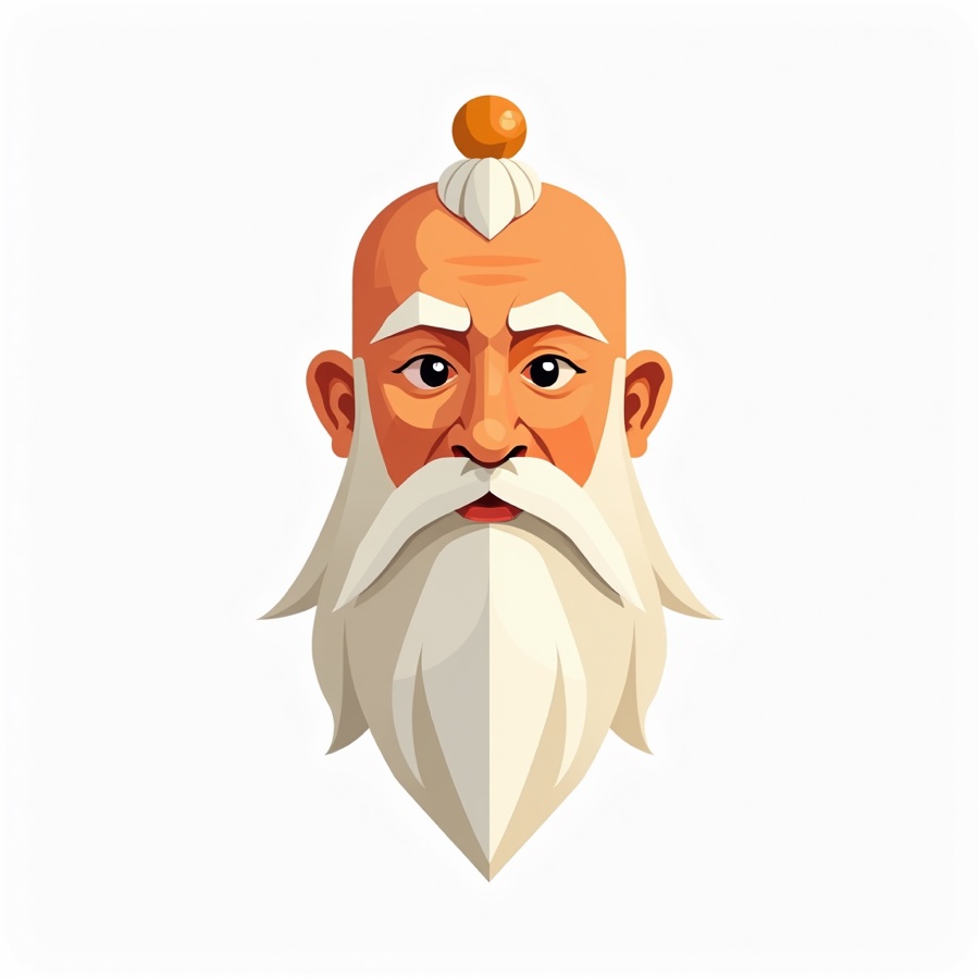The sensei face icon with a calm gentle brow, cheek color, and no headband